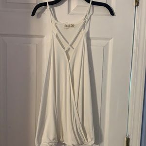 Pink Rose White Cross Tank Top